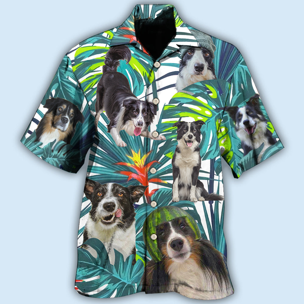 Border Collie Dog Tropical Leaf Lover - Hawaiian Shirt - Reefox