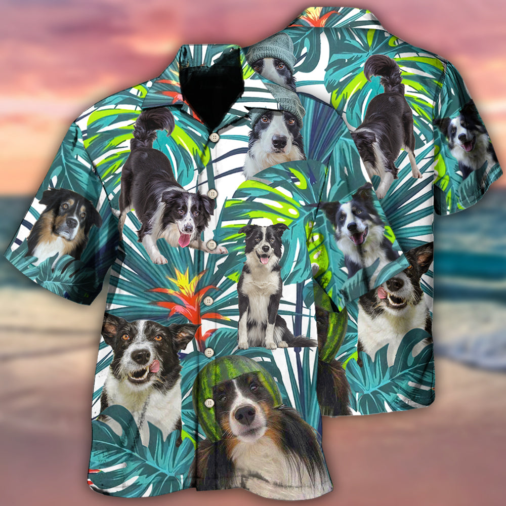Border Collie Dog Tropical Leaf Lover - Hawaiian Shirt - Reefox