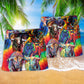 Bull Animals Colorful Bulls - Beach Short Reefox - Owls Matrix LTD