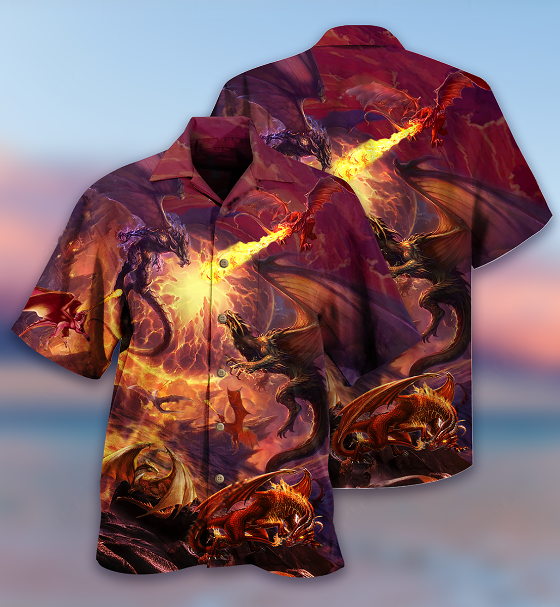 Dragon Fighting Togerther Love Life - Hawaiian Shirt - Reefox