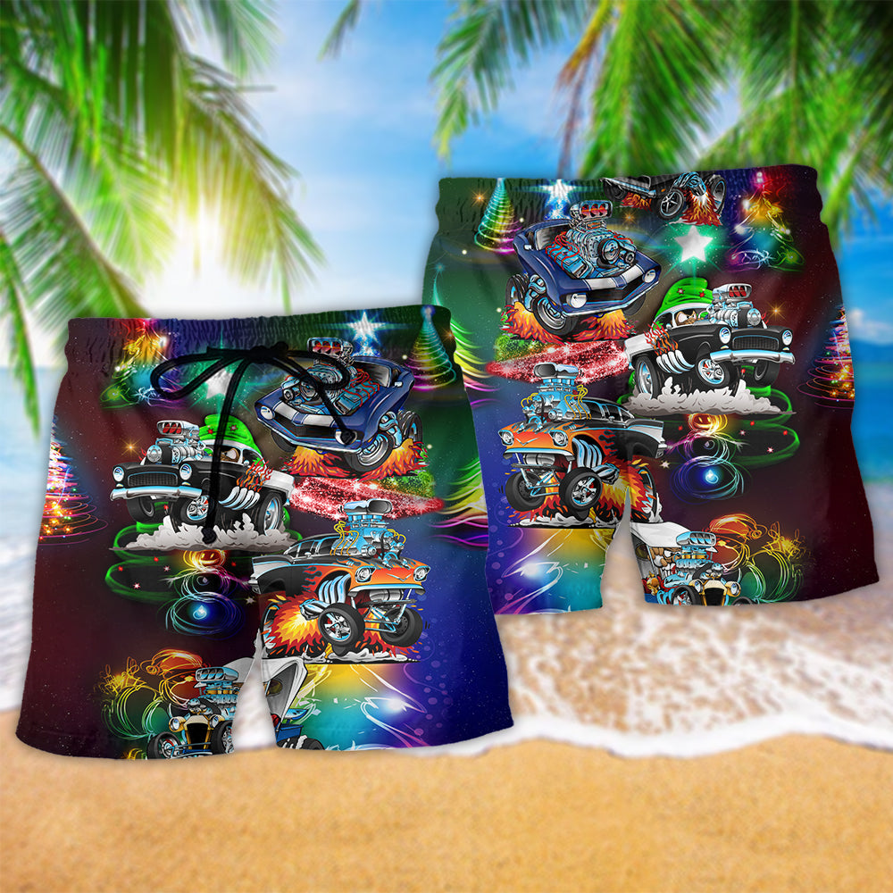 Car Merry Christmas Star Light - Beach Short Reefox - Owls Matrix LTD