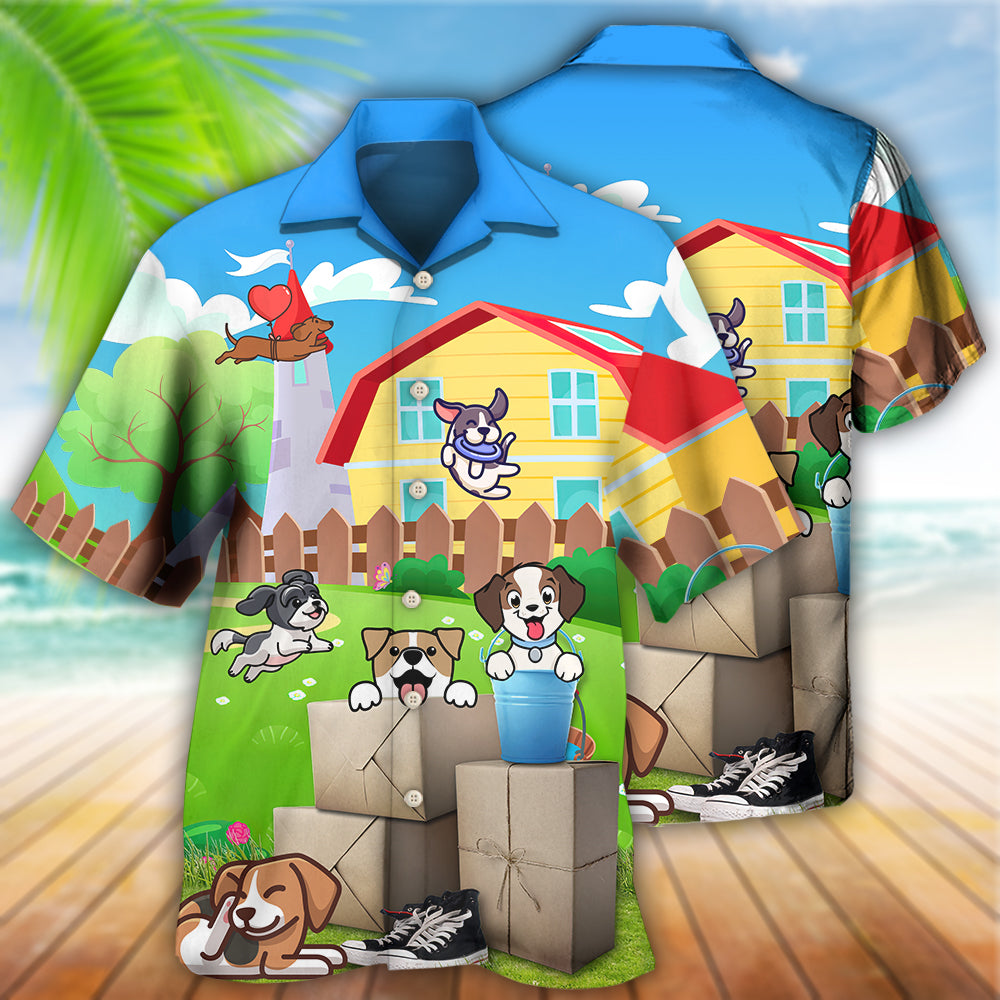 Cartoon Funny Dog - Hawaiian Shirt - Reefox
