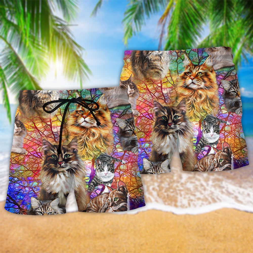 Cat Life Is Better With Cats - Beach Short Reefox - Owls Matrix LTD