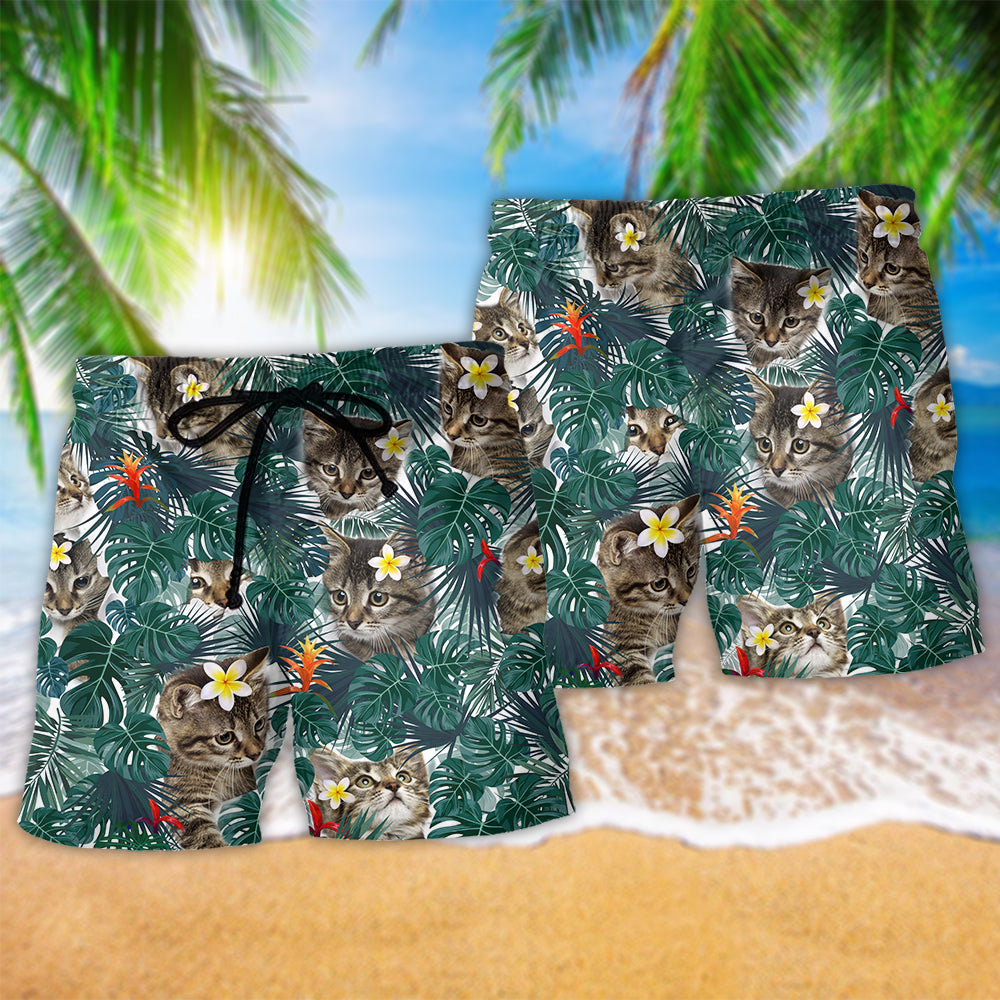 Cat Powered By Cat Sand Hawaii Tropical - Beach Short Reefox - Owls Matrix LTD