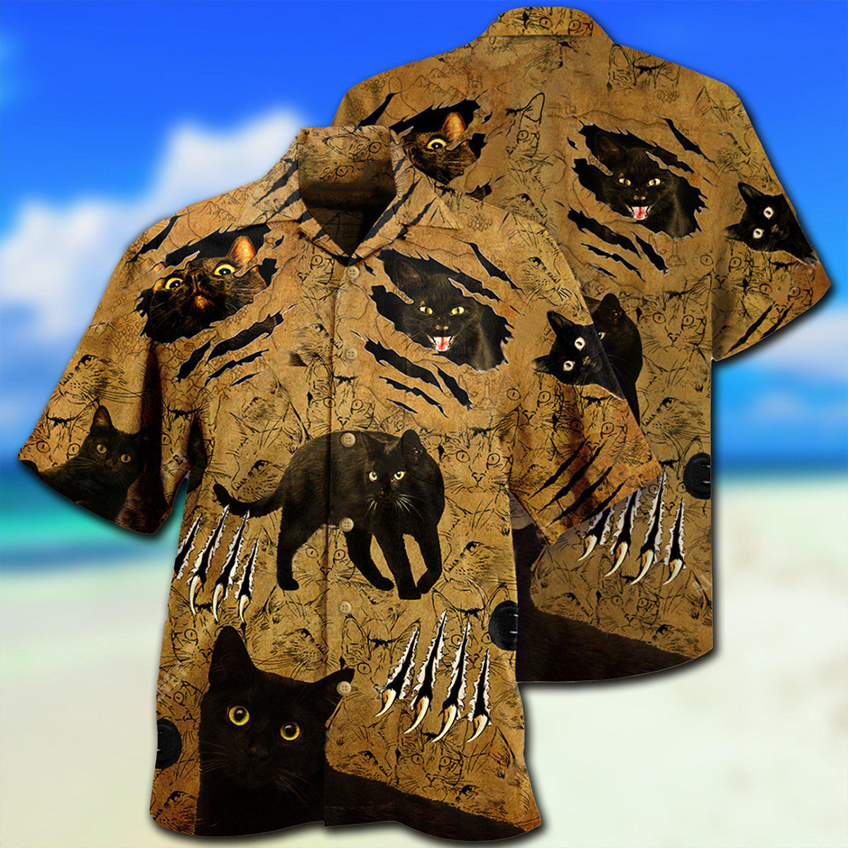 Cat Put Your Paws Up - Hawaiian Shirt - Reefox