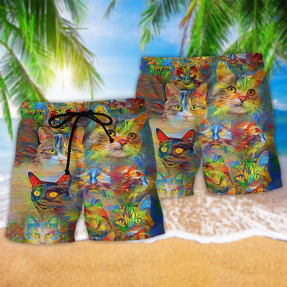Cat So Colorful Lover - Beach Short Reefox - Owls Matrix LTD