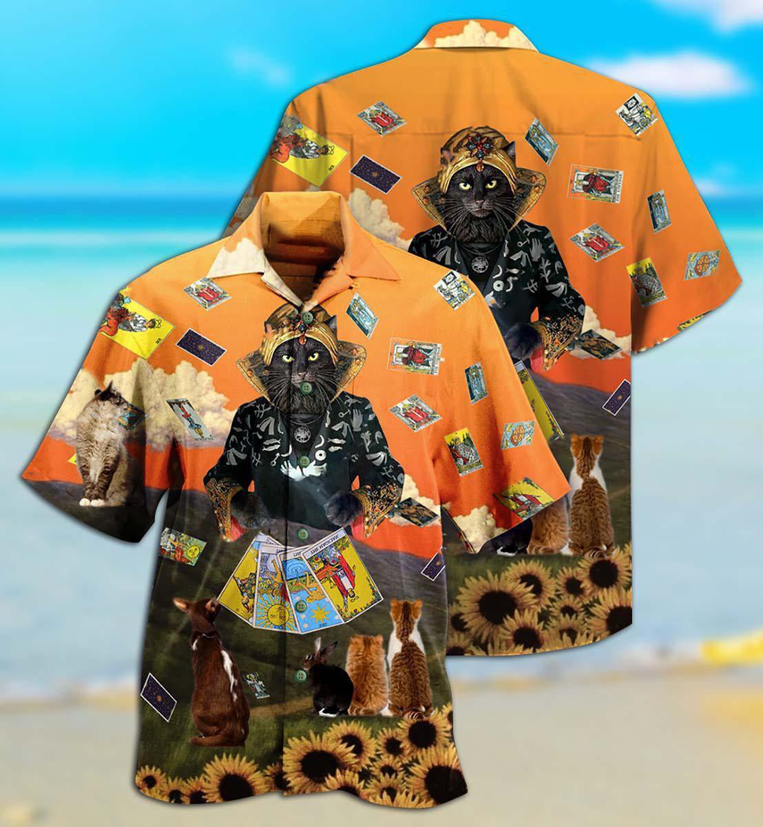 Cat And Tarot Style - Hawaiian Shirt - Reefox