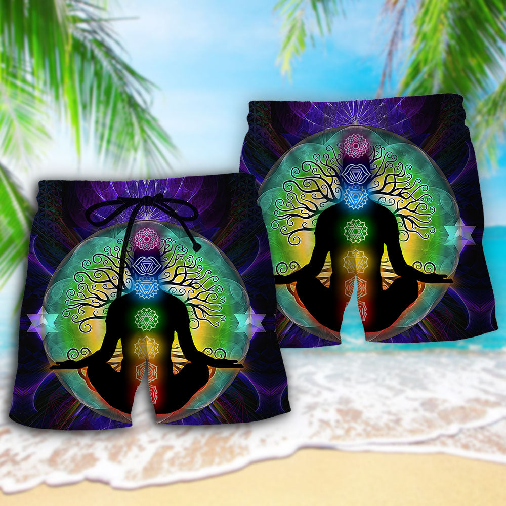 Yoga Chakra Healing Color - Beach Short Reefox - Owls Matrix LTD