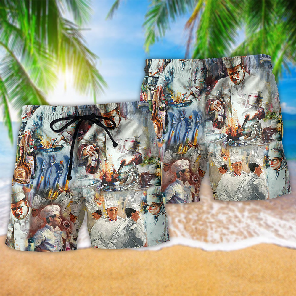 Chef Are Made To Make Magic With Knives And Fire - Beach Short Reefox - Owls Matrix LTD