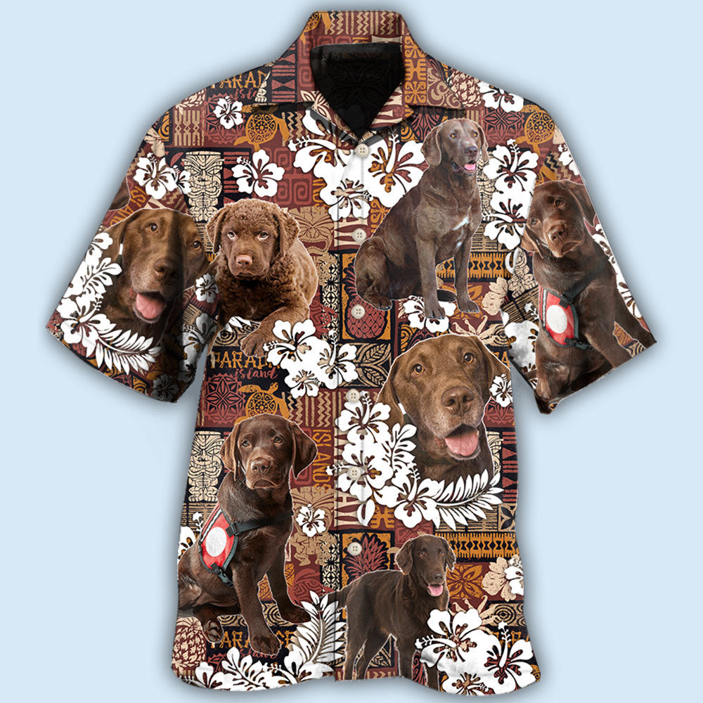 Chesapeake Bay Retriever Dog Tropical Floral Vintage - Hawaiian Shirt - Reefox