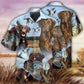 Hunting Chocolate Labrador Retriever Hunting Blue Sky - Hawaiian Shirt - Reefox