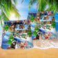 Christmas Cats Santa Love Gift - Beach Short Reefox - Owls Matrix LTD