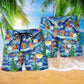 Christmas Dancing Reindeers Happy - Beach Short Reefox - Owls Matrix LTD