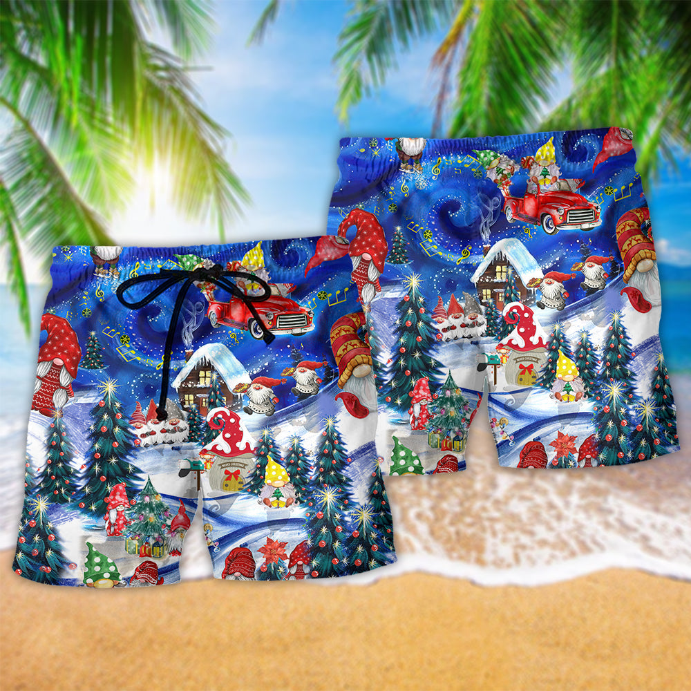 Christmas Hanging With My Gnomies - Beach Short Reefox - Owls Matrix LTD