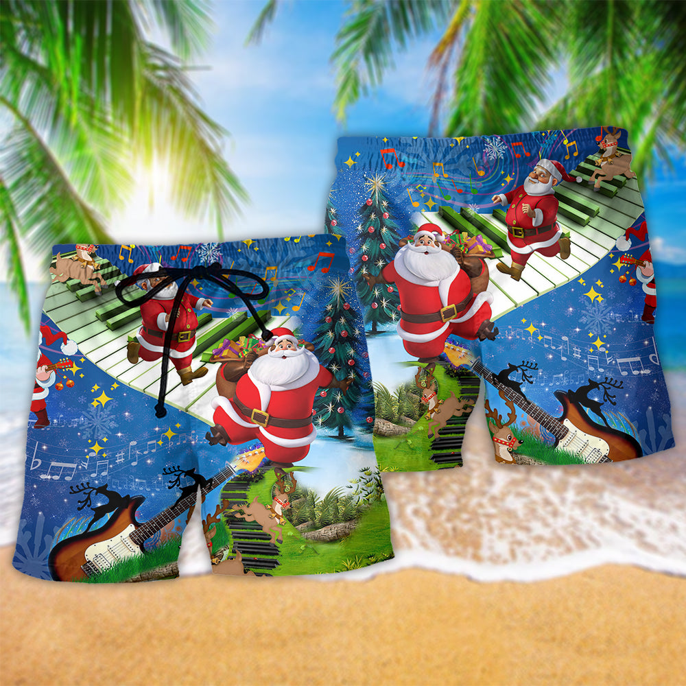 Christmas Jumping On Musical Instrument - Beach Short Reefox - Owls Matrix LTD