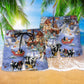 Christmas Love Farm Funny - Beach Short Reefox - Owls Matrix LTD