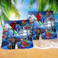 Christmas Night With Skull - Beach Short Reefox - Owls Matrix LTD