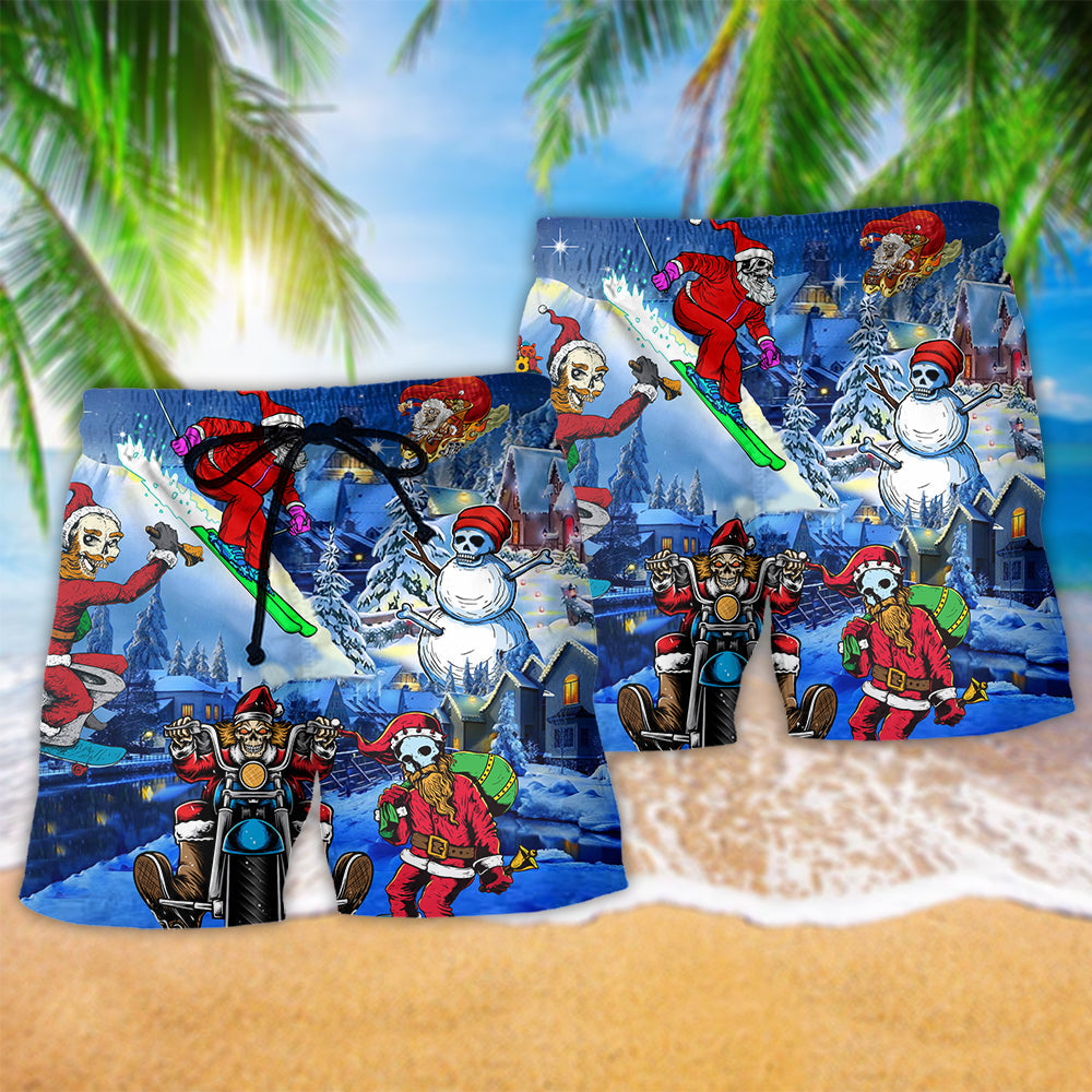 Christmas Night With Skull - Beach Short Reefox - Owls Matrix LTD