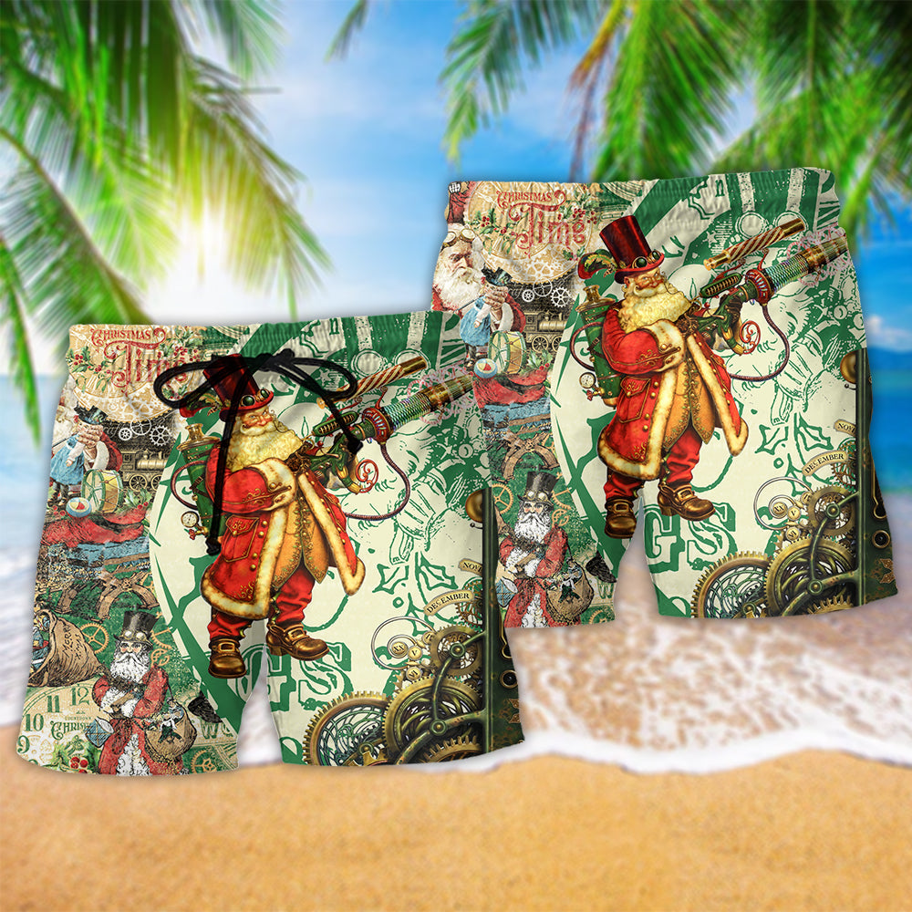 Christmas Steampunk Santa Clause - Beach Short Reefox - Owls Matrix LTD