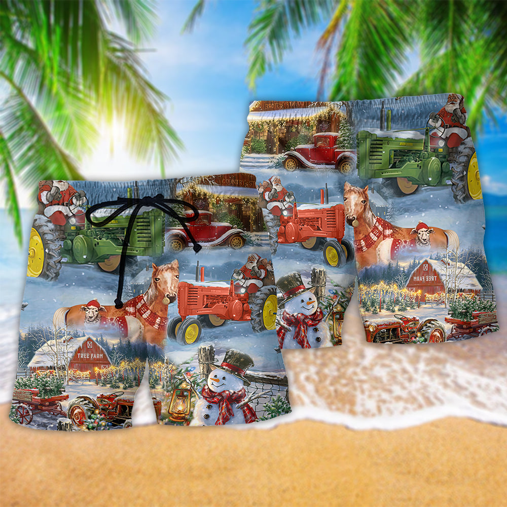 Christmas To Farm Happiness - Beach Short Reefox - Owls Matrix LTD