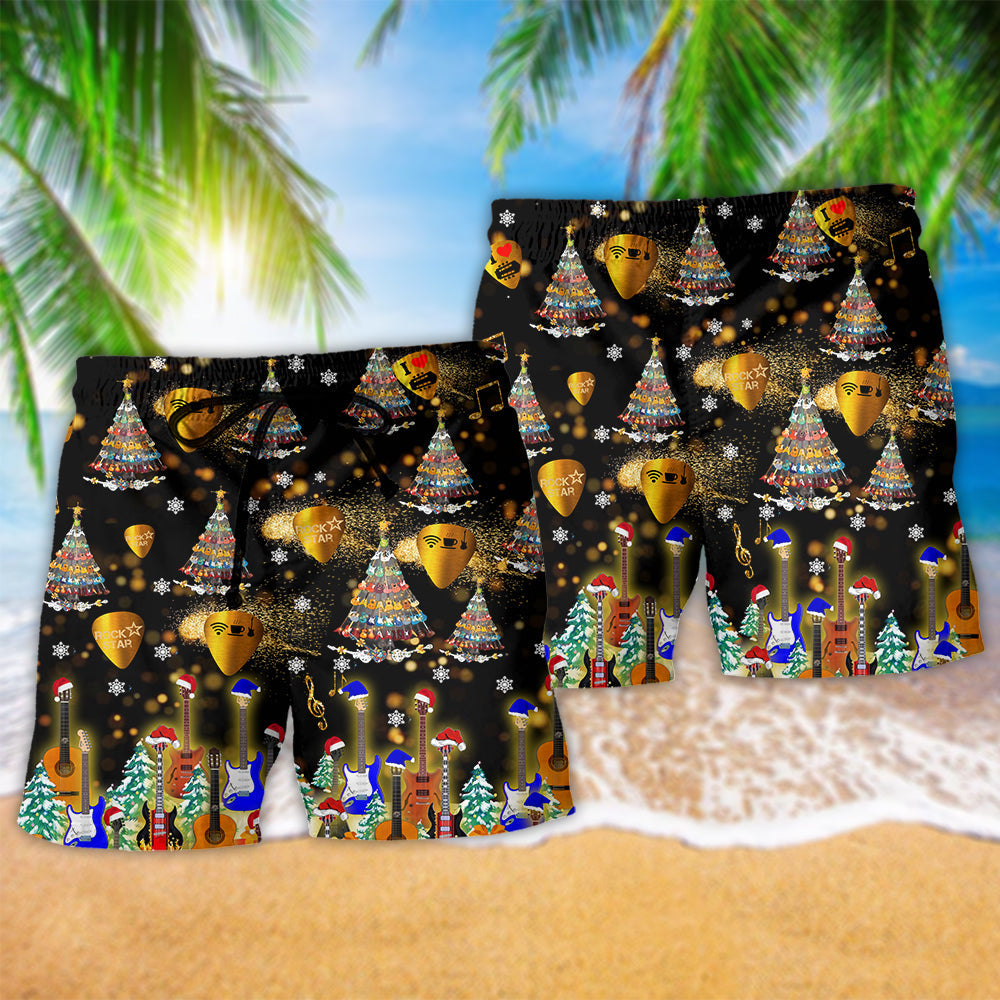 Christmas Yes I Speak Guitar - Beach Short Reefox - Owls Matrix LTD