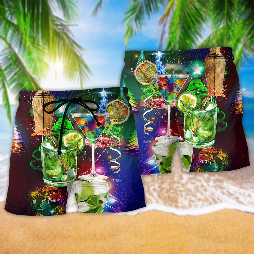 Cocktail Christmas Merry Christmas - Beach Short Reefox - Owls Matrix LTD