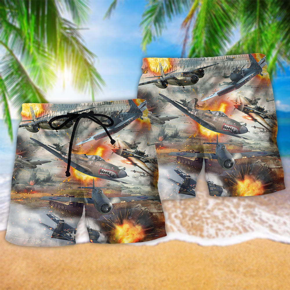 Combat Aircrafts Fire War - Beach Short Reefox - Owls Matrix LTD