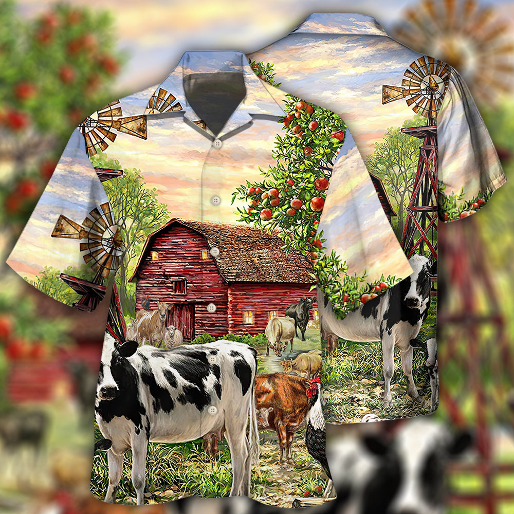 Cow Farm Peaceful Life - Hawaiian Shirt - Reefox