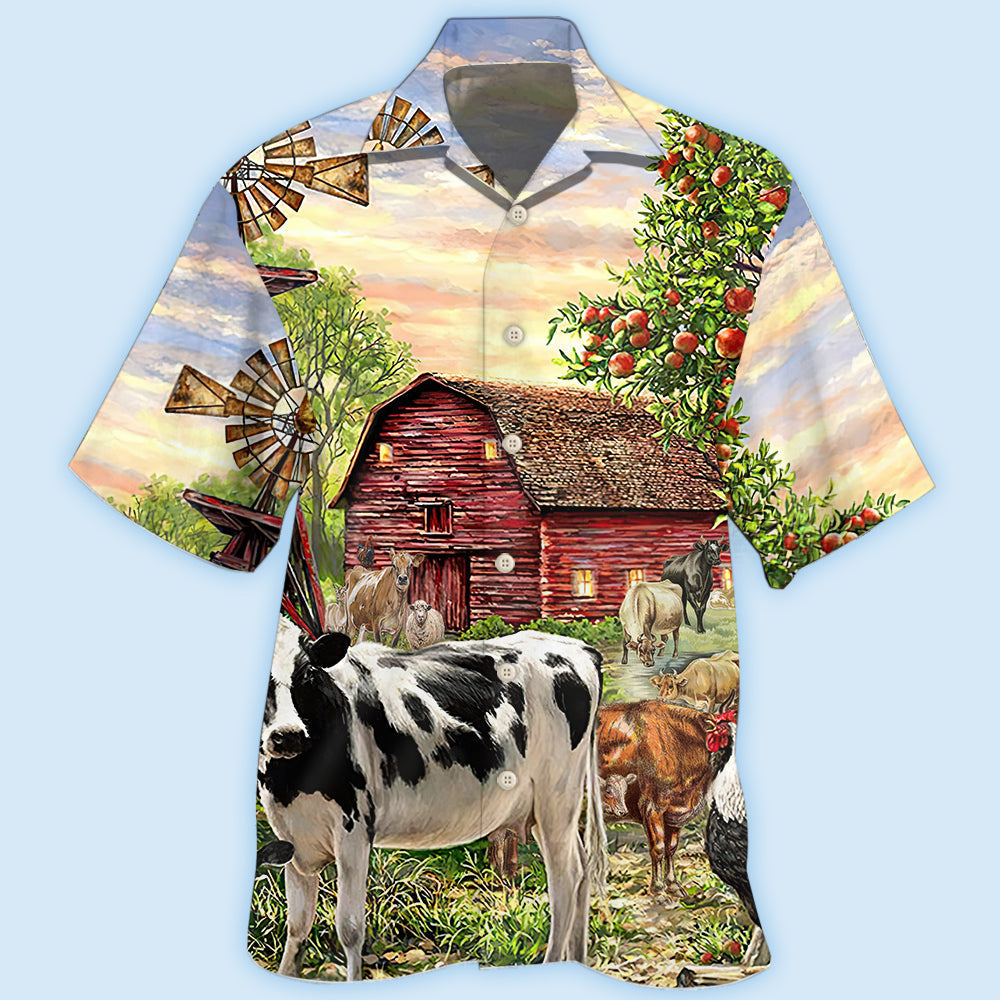Cow Farm Peaceful Life - Hawaiian Shirt - Reefox