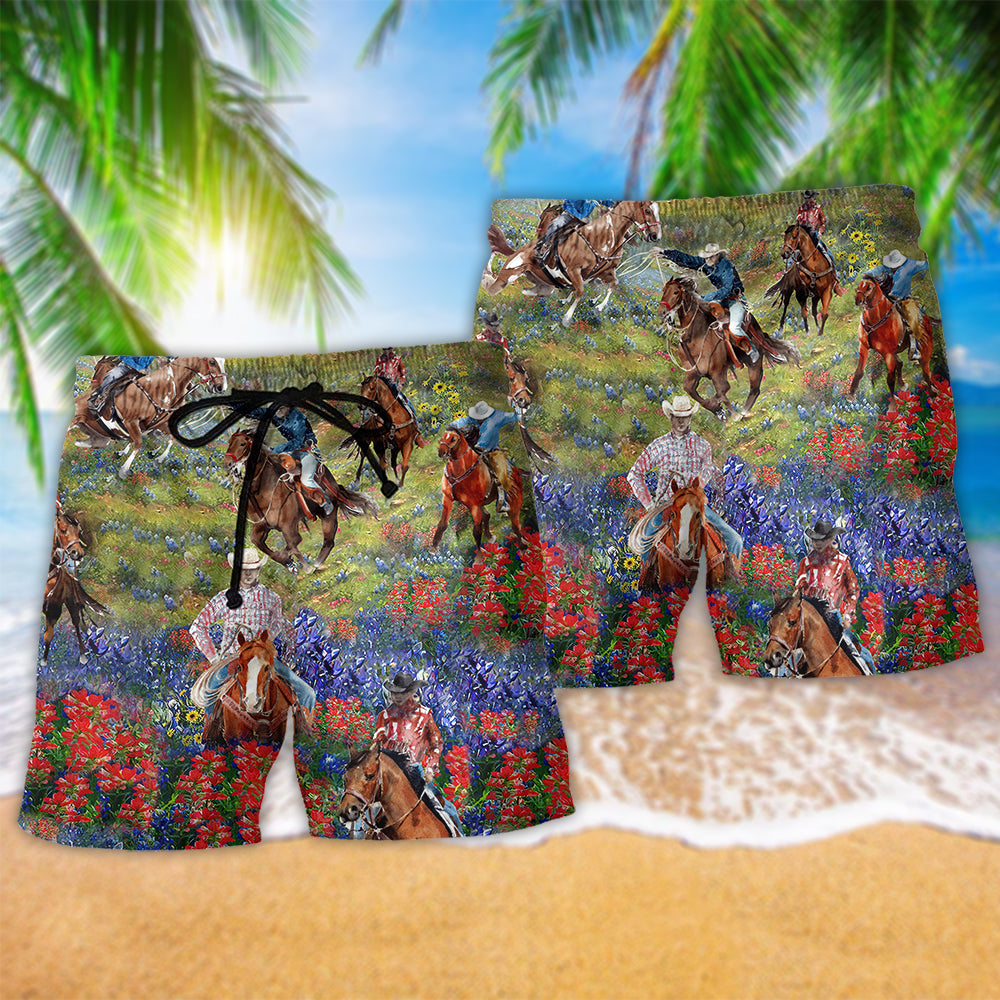 Cowboy Flowers Love Their Life - Beach Short Reefox - Owls Matrix LTD
