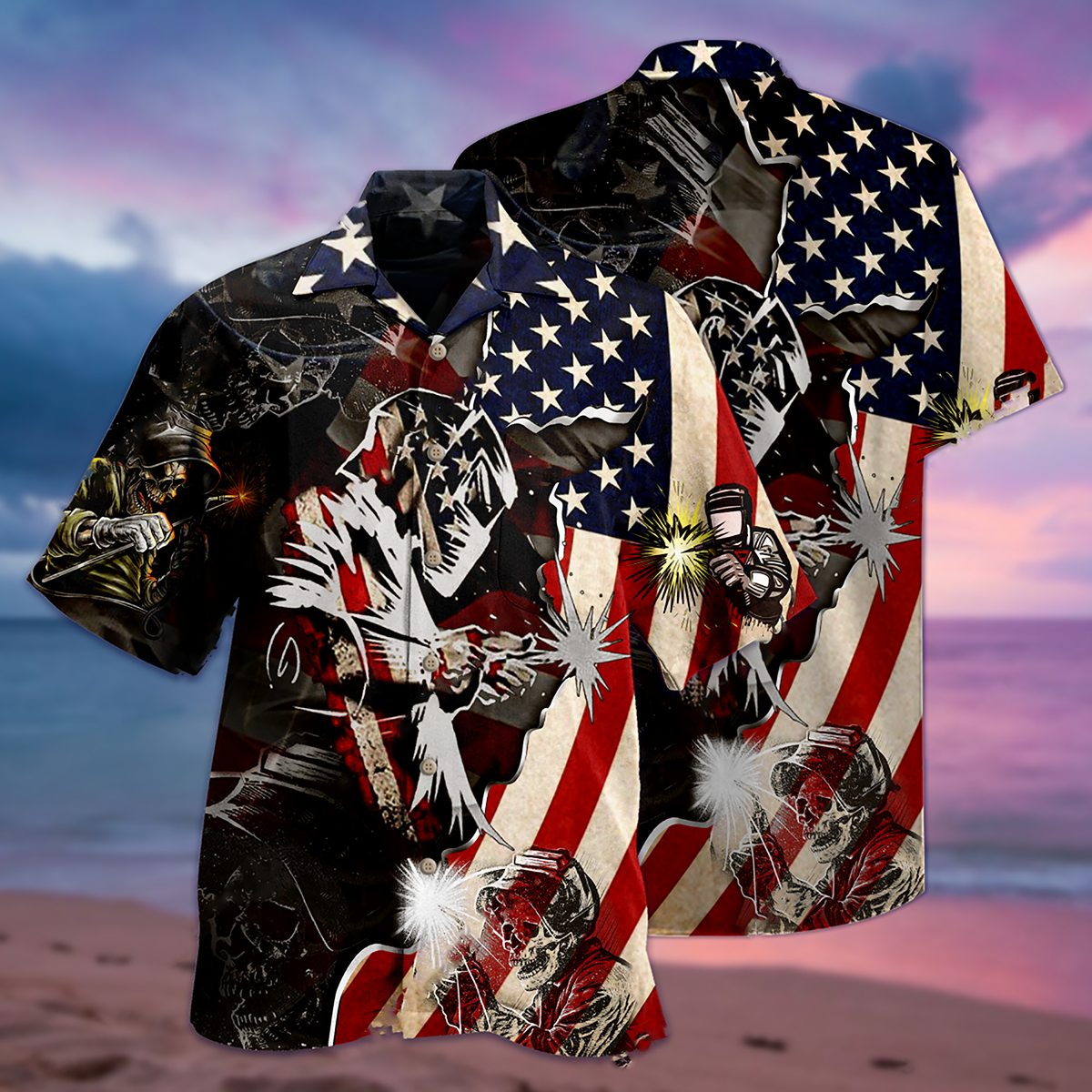 Welder Patriotic - Hawaiian Shirt - Reefox