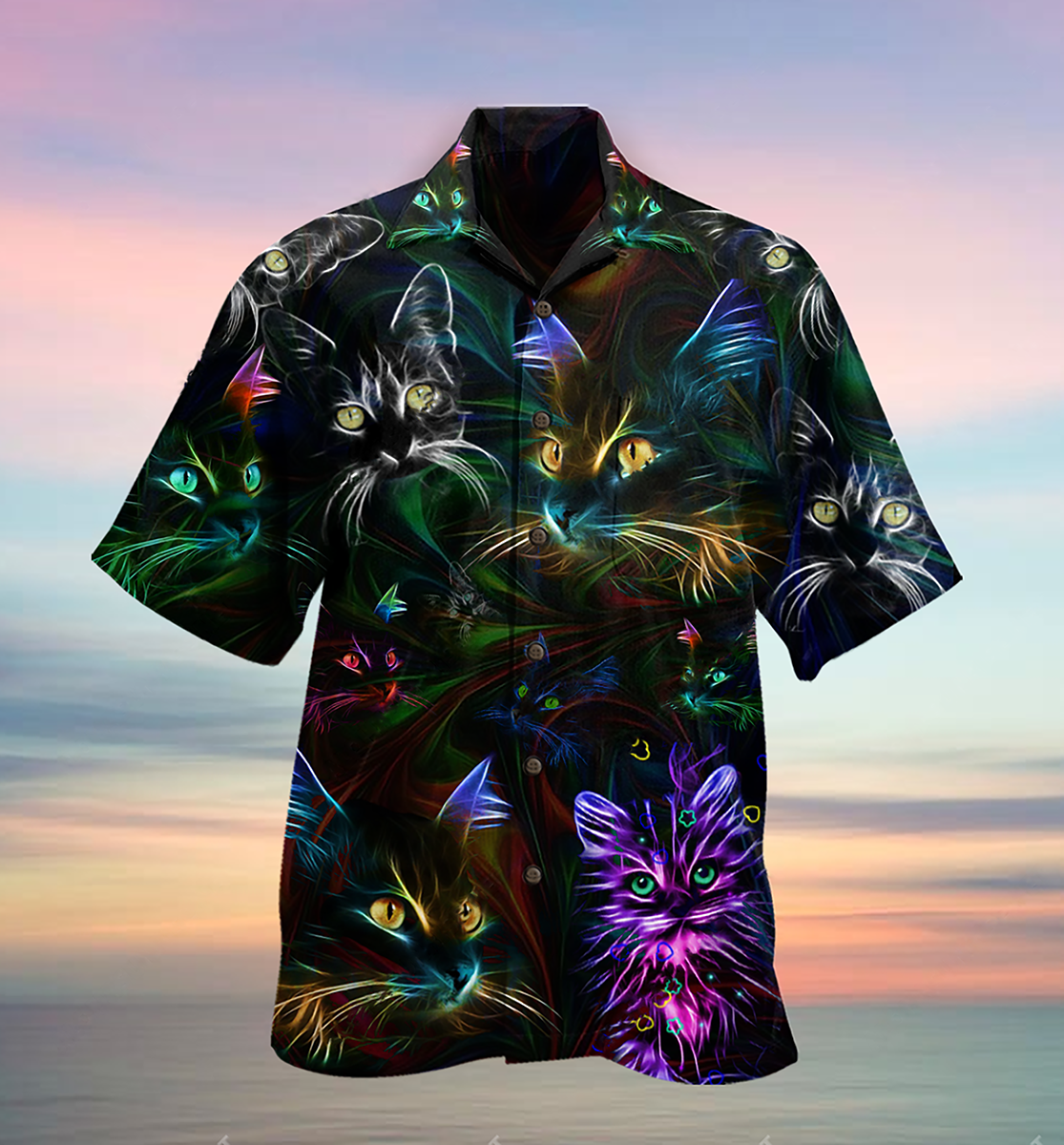 Cat Lovely Don't Care - Hawaiian Shirt - Reefox