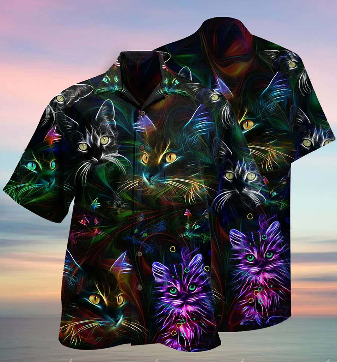 Cat Lovely Don't Care - Hawaiian Shirt - Reefox