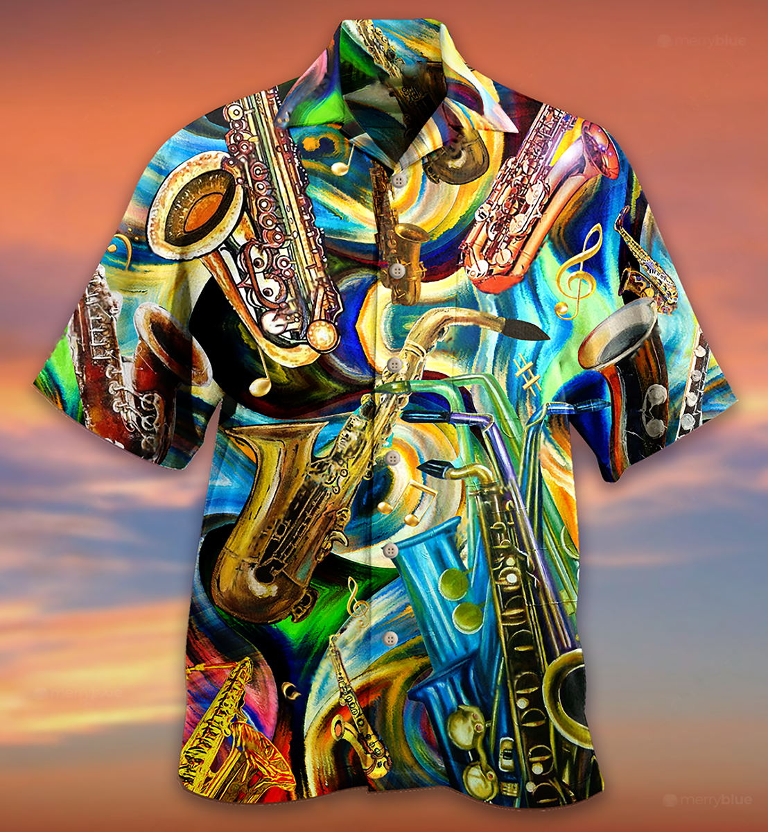 Saxophone Music Saxophone Is My Second Language - Hawaiian Shirt - Reefox