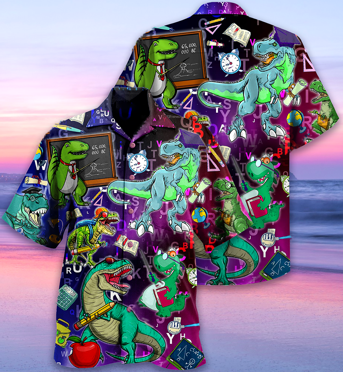 Dinosaur Teaching Is Like A Walk - Hawaiian Shirt - Reefox