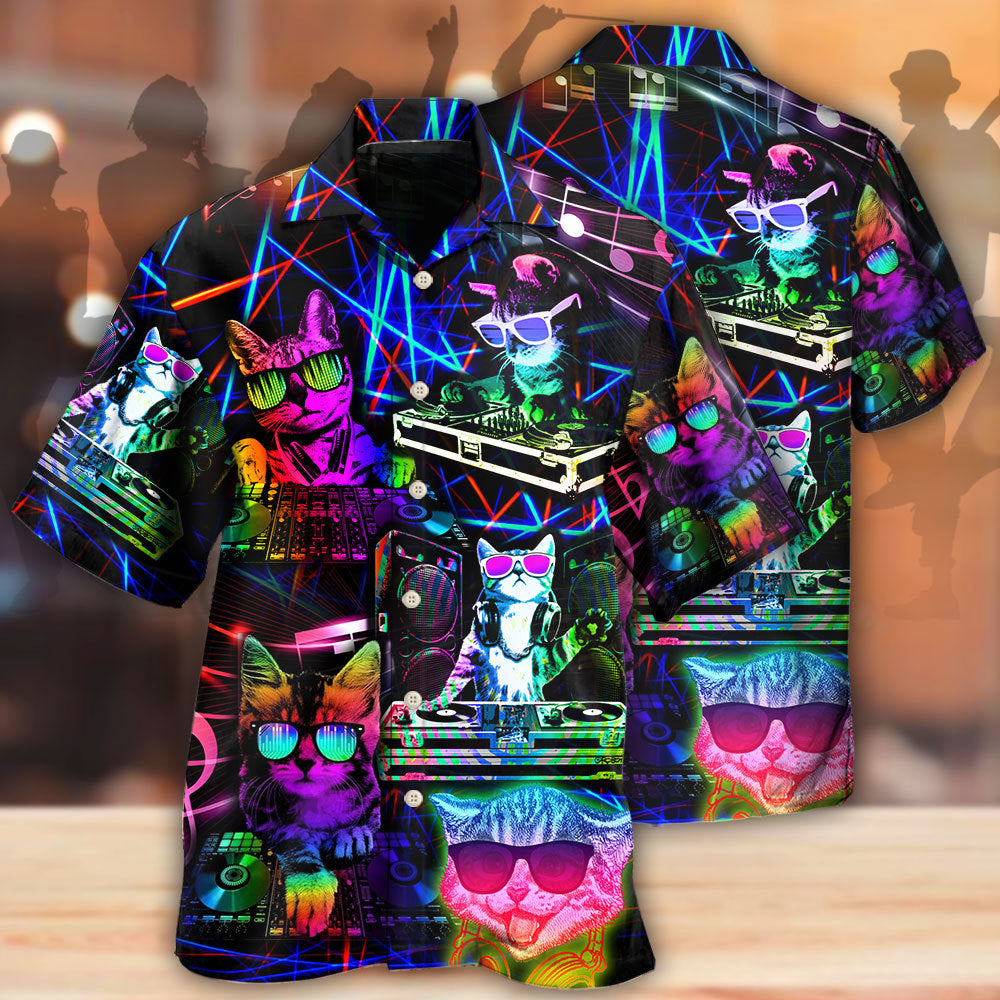 Cat DJ Cool Life - Hawaiian Shirt - Reefox