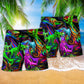 Dinosaur Amazing Love Neon Color - Beach Short Reefox - Owls Matrix LTD