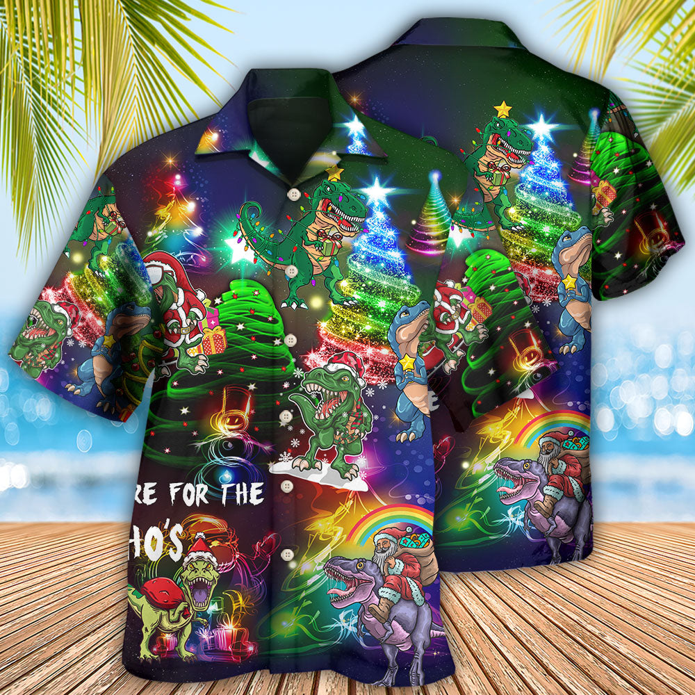 Dinosaur Bright In Christmas Night - Hawaiian Shirt - Reefox