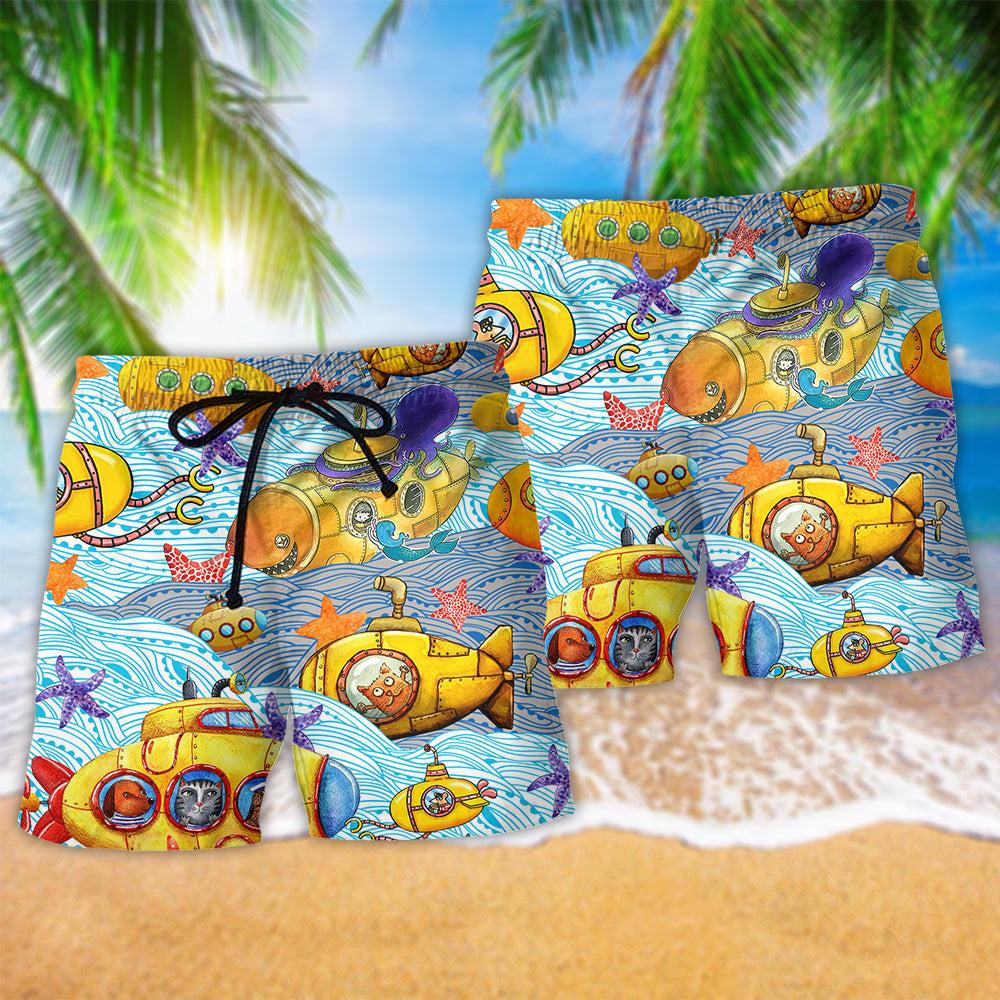 Diving Into The Ocean Submarines - Beach Short Reefox - Owls Matrix LTD