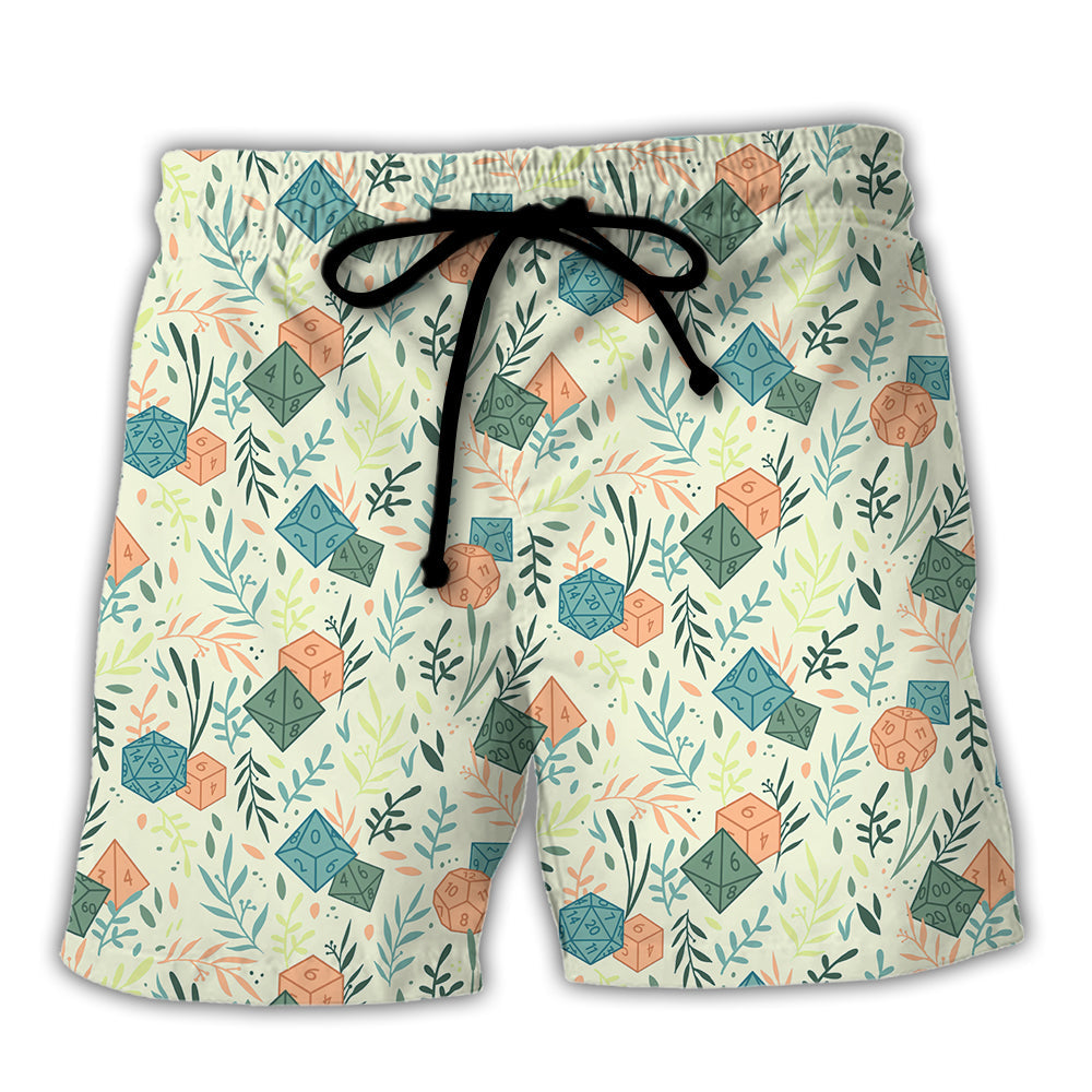 DnD Dice Plants Pattern - Beach Short Reefox