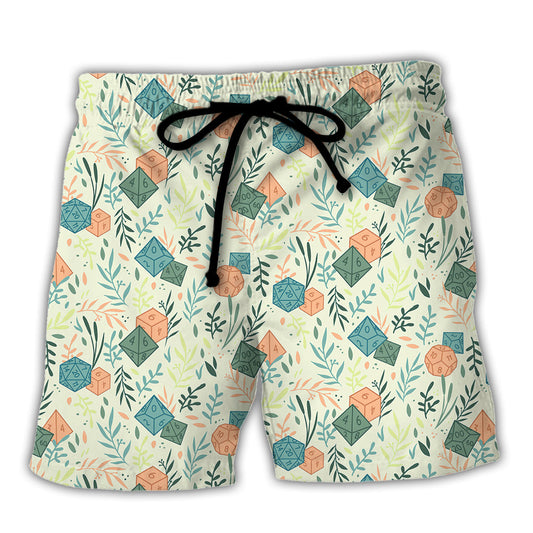 DnD Dice Plants Pattern - Beach Short Reefox