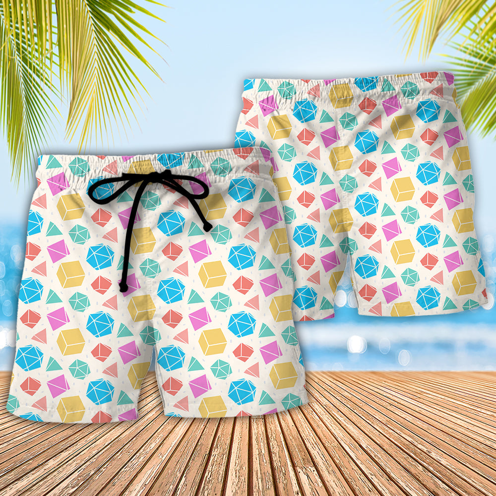 DnD Dice Polygonal Pattern - Beach Short Reefox