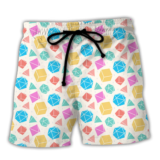 DnD Dice Polygonal Pattern - Beach Short Reefox
