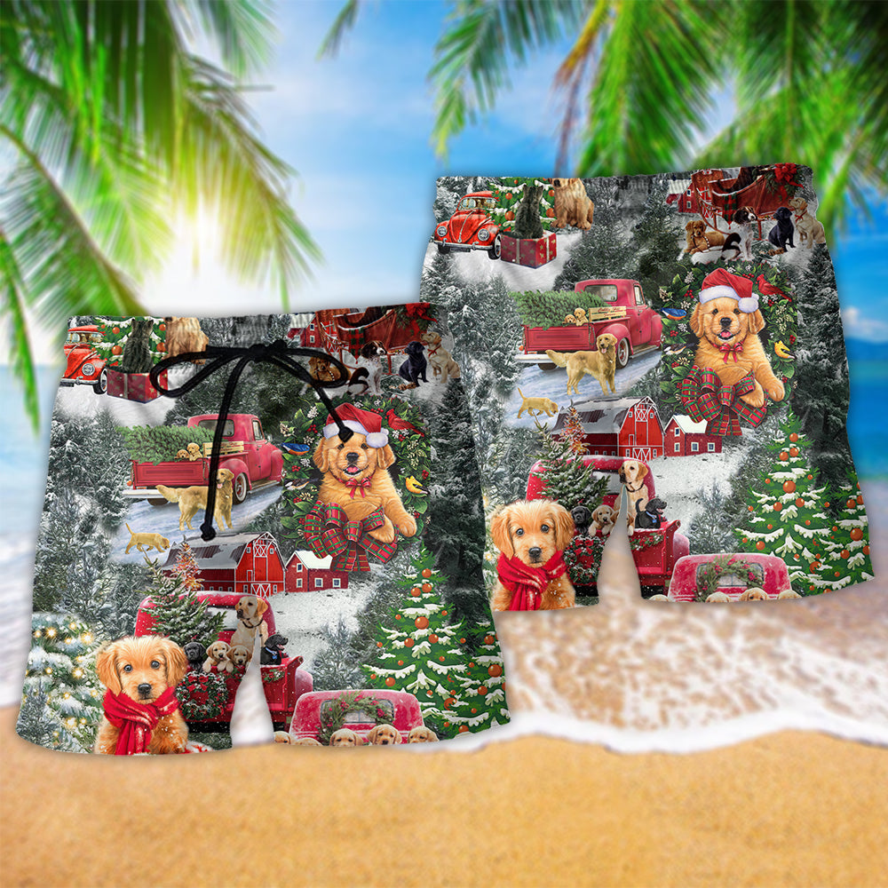 Beagle Dogs Love Christmas Every Time - Beach Short Reefox - Owls Matrix LTD