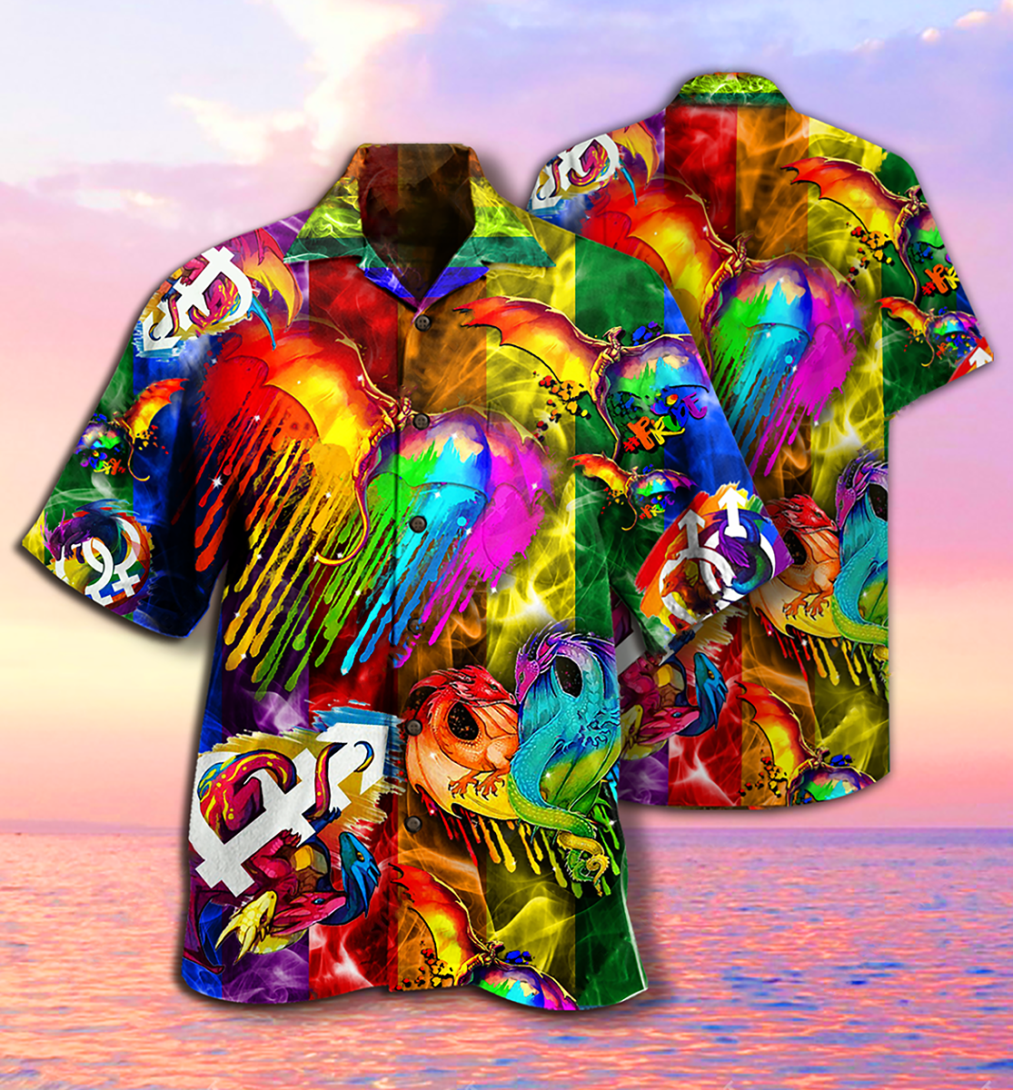 LGBT Dragon Love Life - Hawaiian Shirt - Reefox