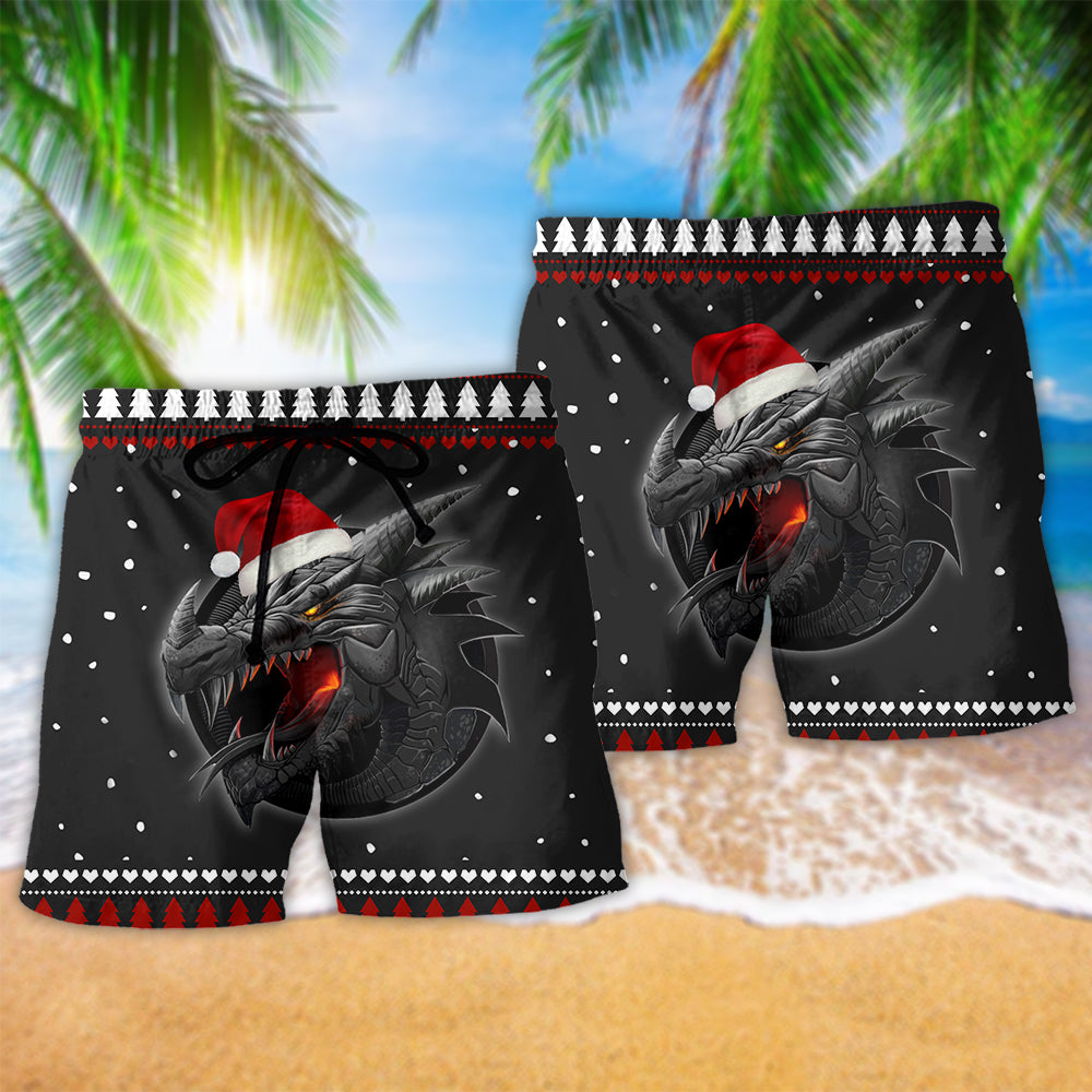 Dragon Merry Christmas Night - Beach Short Reefox - Owls Matrix LTD