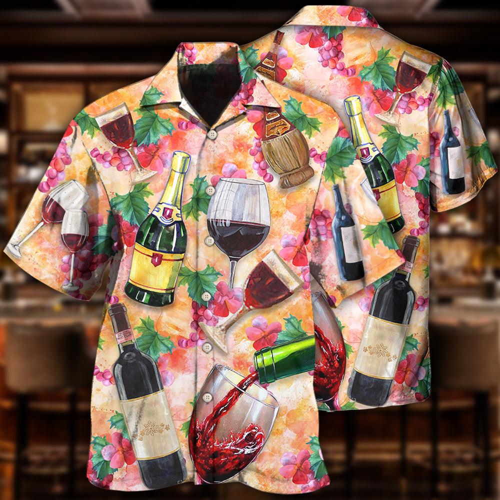 Wine Drinking Wine Colorful Style - Hawaiian Shirt - Reefox