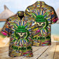 Fishing Just A Man Loves Fishing Skull Cool - Hawaiian Shirt - Reefox