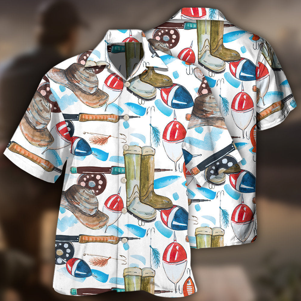 Fishing Basic Art Style - Hawaiian Shirt - Reefox