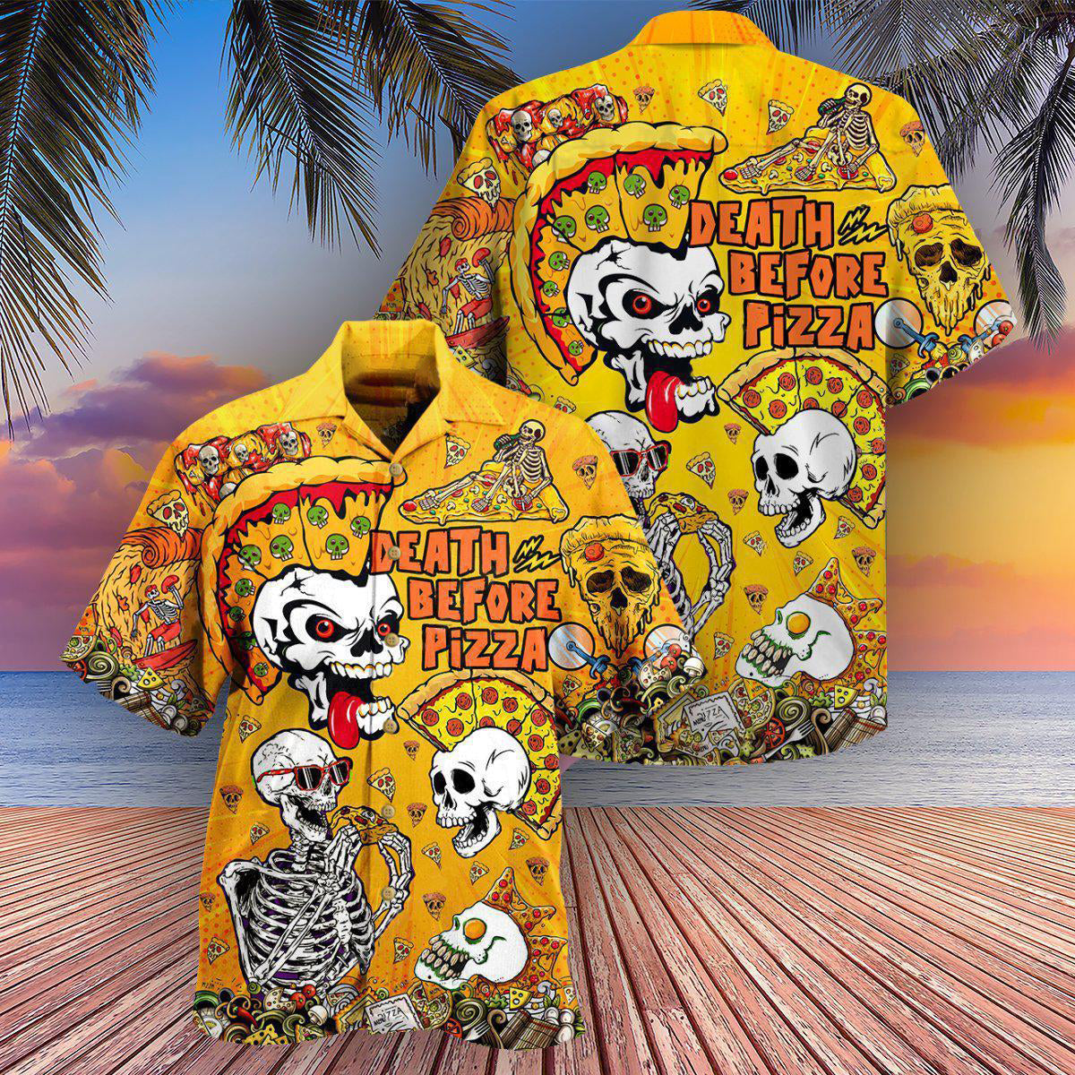 Food We're Death Before Nice Pizza - Hawaiian Shirt - Reefox